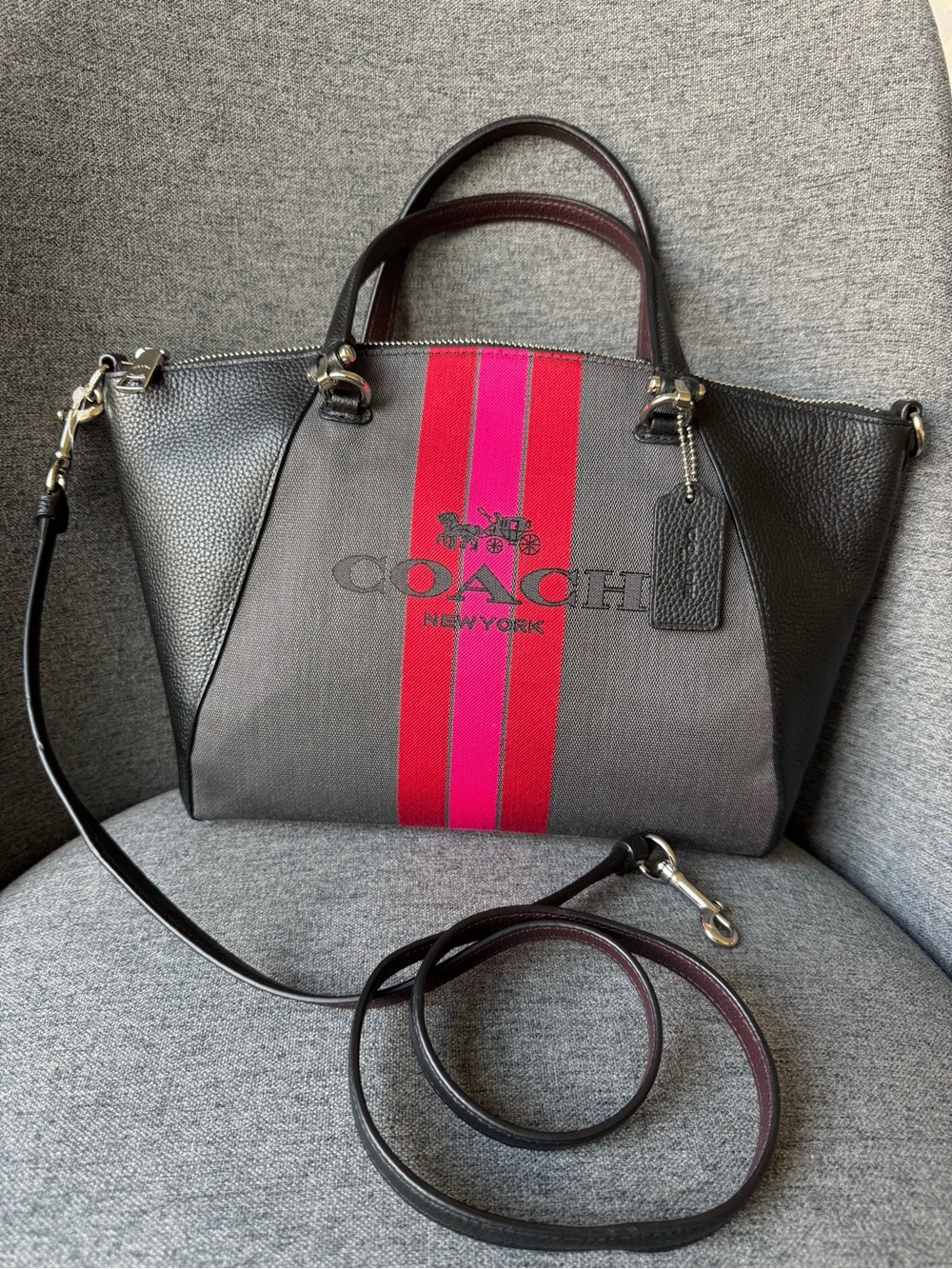 Coach Prairie Satchel 69646 Horse & Carriage Charcoal Black